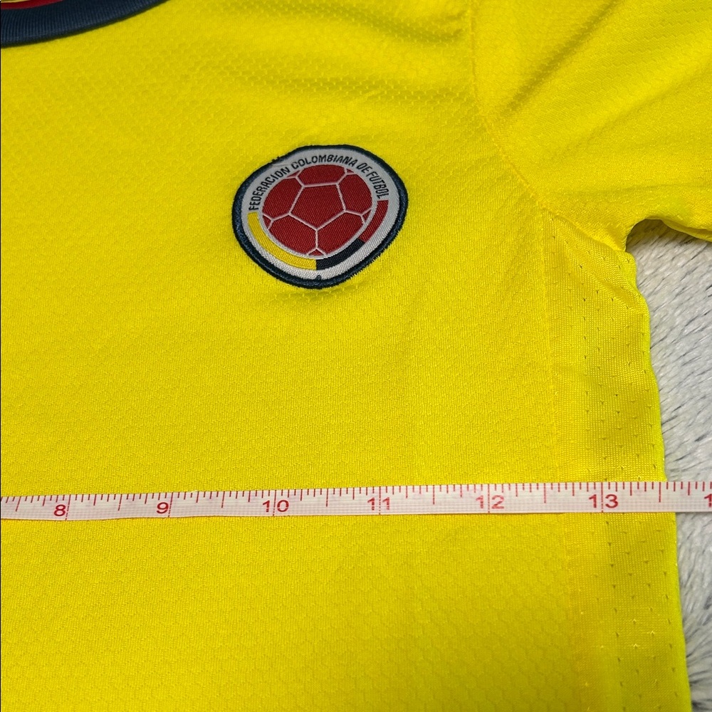 adidas Yellow Colombia Kids Soccer Jersey with Red and Blue Trim - Picture 5 of 16